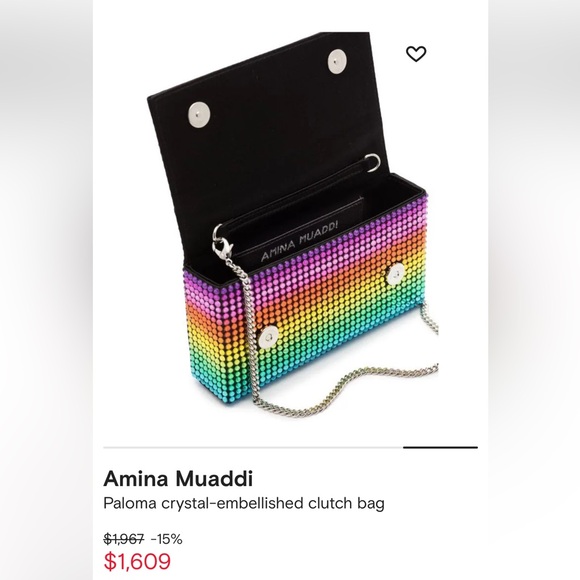 Amina Muaddi Superamini Paloma Rainbow Box Clutch - Picture 9 of 9